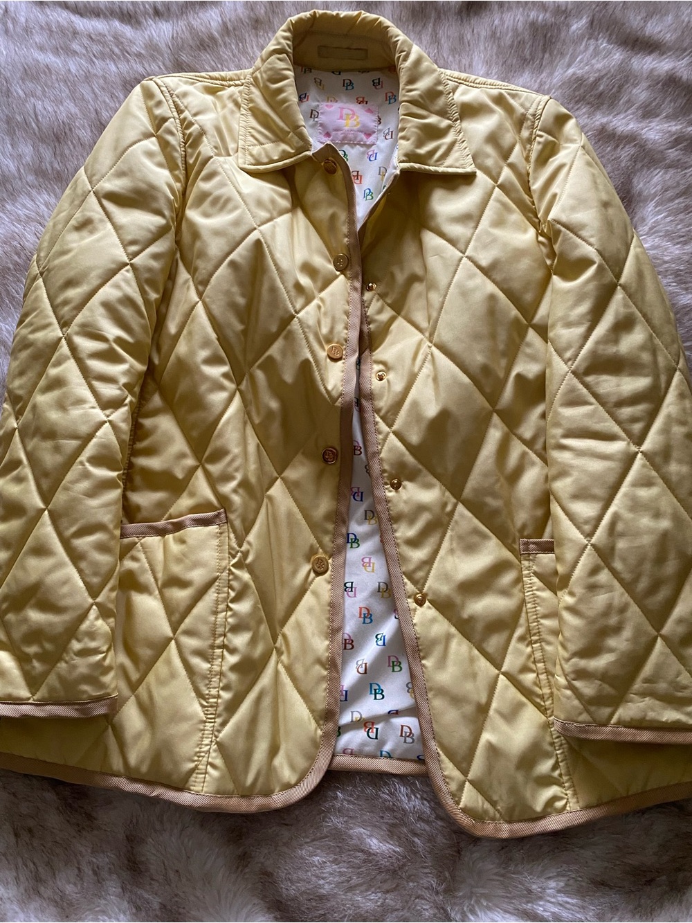 Dooney & Bourke Quilted Yellow Puffer Jacket